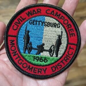 Vtg 1966 Boy Scout Patch  GETTYSBURG Civil War PATCH Montgomery District Patch